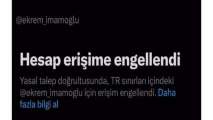 İMAMOĞLUNUN HESABINA ERİŞİM ENGELİ 